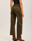 Toxik3 straight cropped denim stretch jean pants with belt