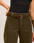 Toxik3 straight cropped denim stretch jean pants with belt