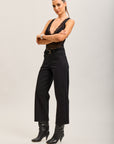 Toxik3 straight cropped denim stretch jean pants with belt