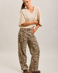 Toxik3 pantalones vaqueros globo de denim elástico con estampado de leopardo