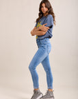 Toxik3 super stretch creased slim jeans with cuffed buttons - essential collection