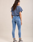 Toxik3 super stretch creased slim jeans with cuffed buttons - essential collection