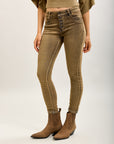 Toxik3 super stretch creased slim jeans with cuffed buttons - essential collection