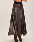 Toxik3 long faux leather pencil skirt