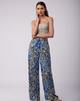 Toxik3 pantalon wide Lyocell imprimé noeud