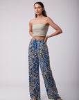 Toxik3 pantalon wide Lyocell imprimé noeud