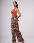 Toxik3 pantalon wide Lyocell imprimé noeud
