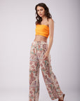 Toxik3 pantalon wide Lyocell imprimé noeud