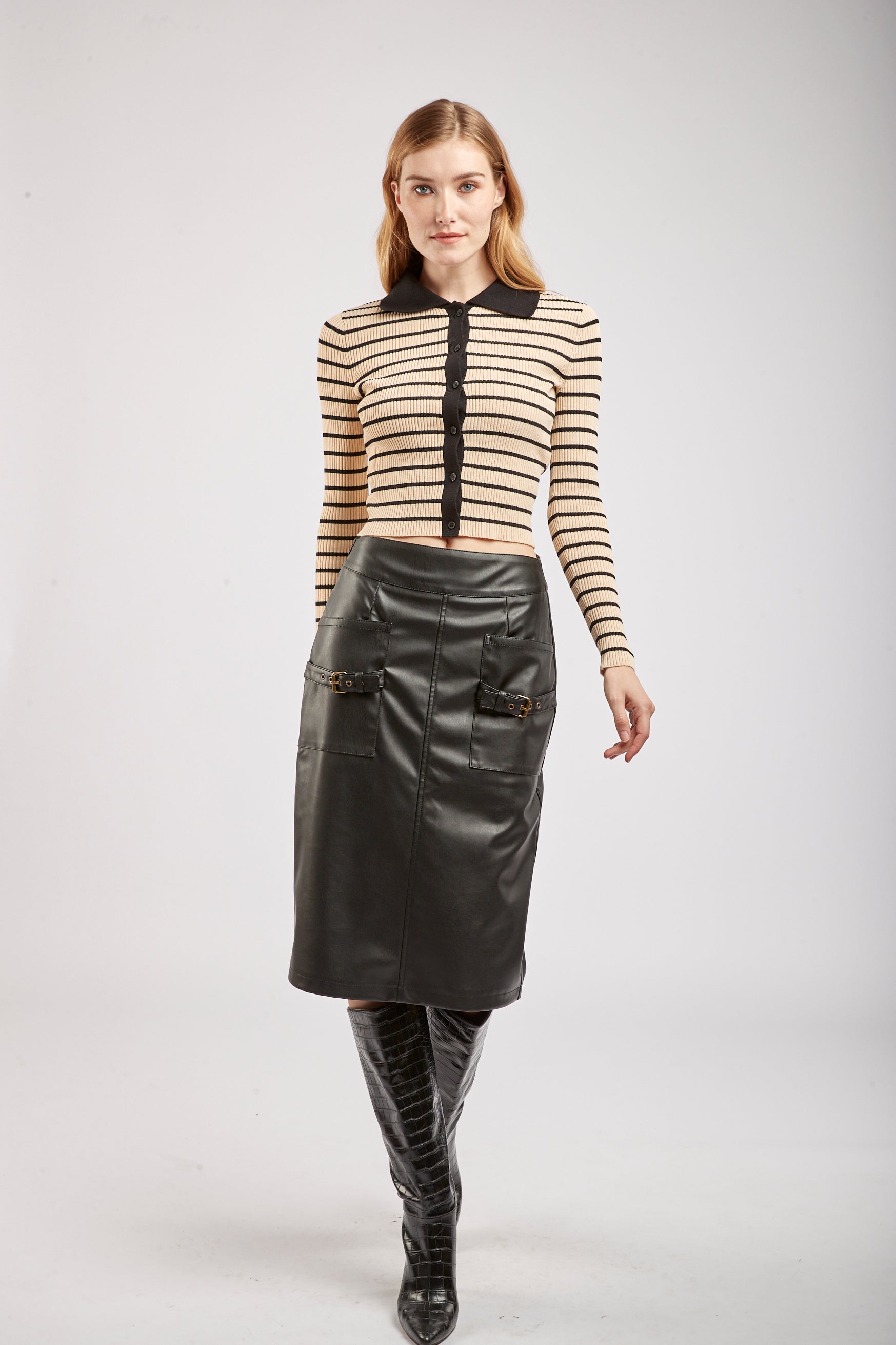 Mid -length imitation skirt - Zuri
