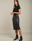 Toxik3 Skirt Skirt Fallow Leather Pockets Plated Boucles