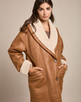 Manteau double face camel moutonné - Maud