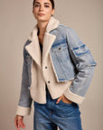 Toxik3 Denim and fleece bi-material jacket
