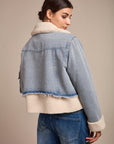Toxik3 Denim and fleece bi-material jacket