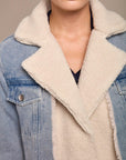 Toxik3 Denim and fleece bi-material jacket