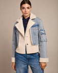 Toxik3 Denim and fleece bi-material jacket