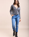 Toxik3 Slim-Stretchjeans mit Nietendetails und Westerntaschen