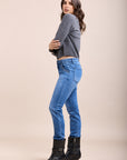 Toxik3 Slim-Stretchjeans mit Nietendetails und Westerntaschen