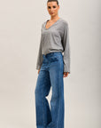 Toxik3 pantalon jean wide poches plaquées brodées
