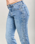 Toxik3 straight stretch denim pants with side lace details