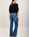 Pantalones vaqueros bootcut de denim elástico Toxik3 con bolsillos con tachuelas