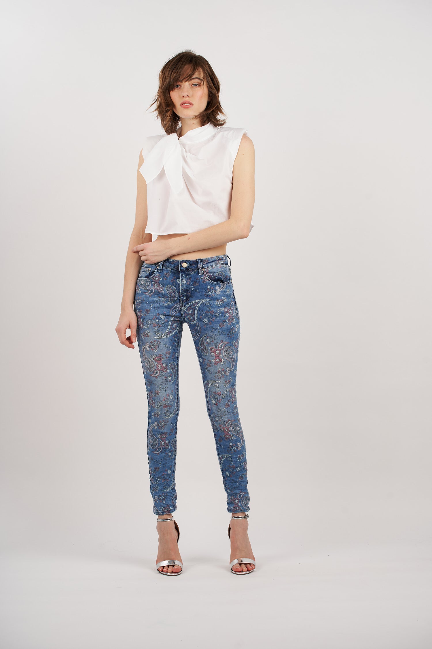 Eastern floral print jeans - Taïs