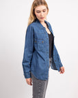 Chemise denim détail bouton - Ninon - TOXIK3