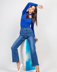 High -waist blue flare jeans - Betsy