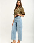 Toxik3 ballonjeansbroek Lyocell studdetails