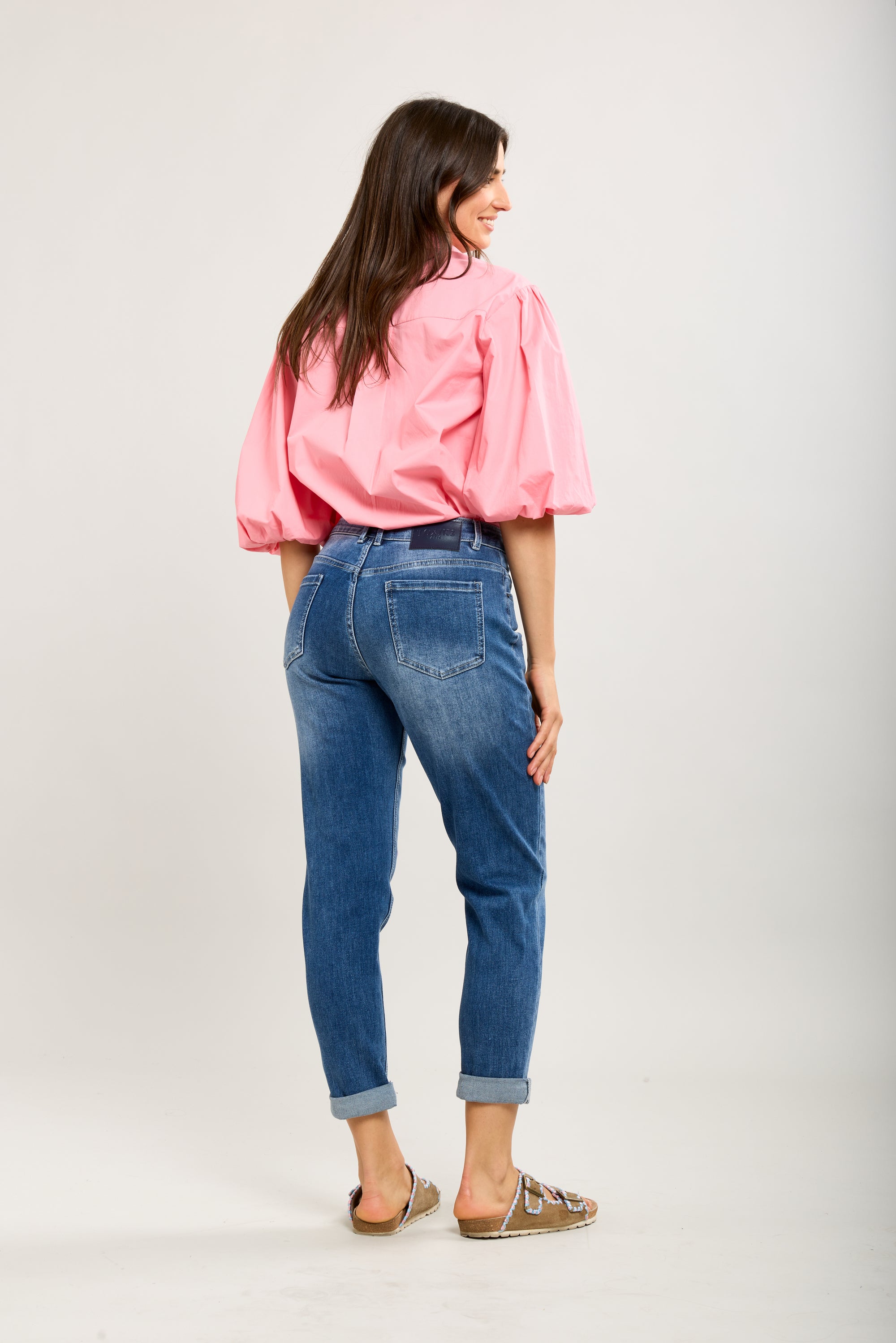 Toxik3 hoch taillierte Jungen-Jeanshose aus Lyocell-Denim mit gestickten Herzmustern