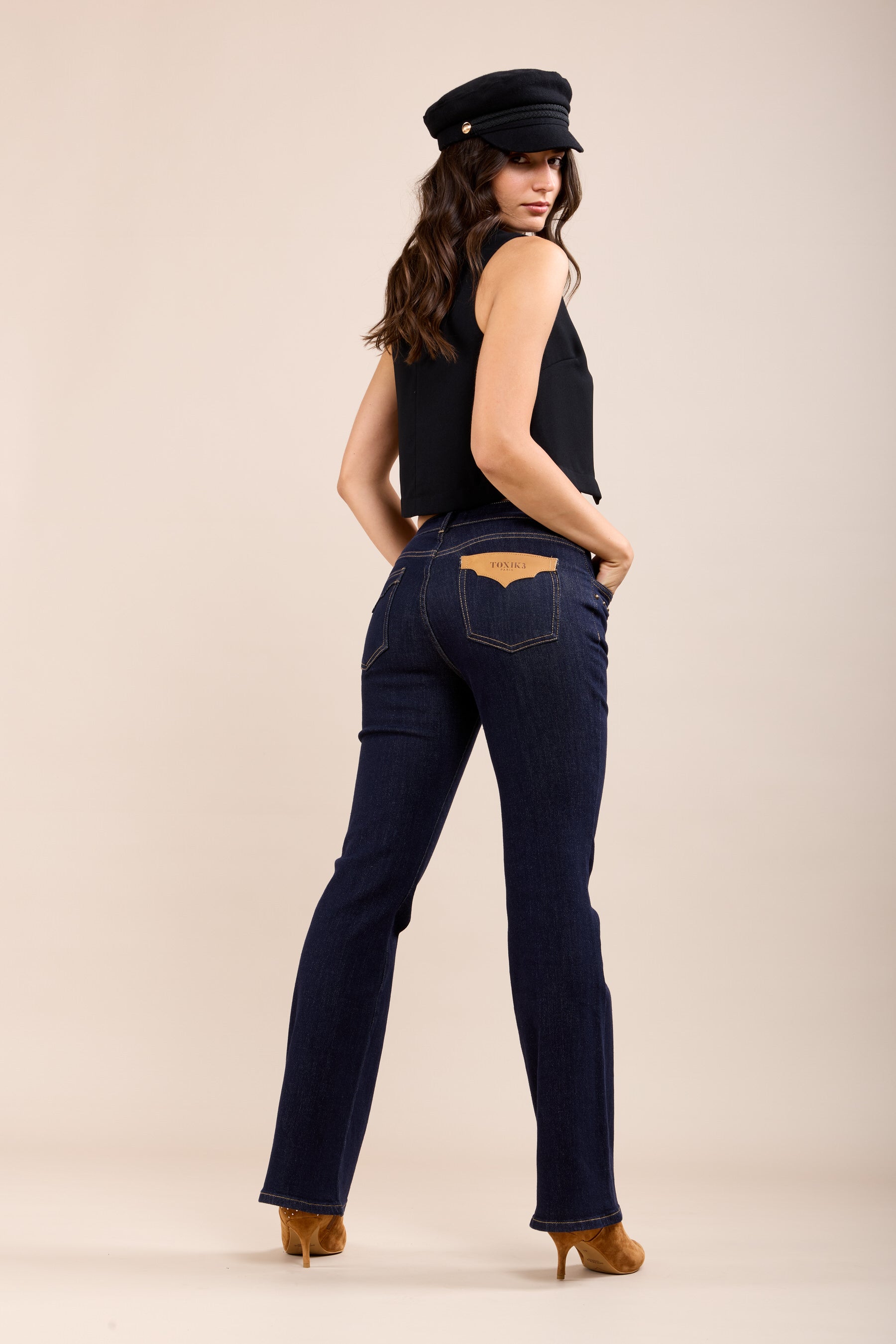 Toxik3 jean bootcut écoresponsable détails poches clous