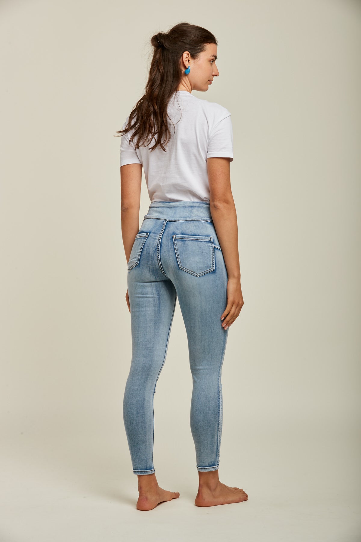 Toxik3 pantalon jean jogg denim super stretch taille haute à enfiler