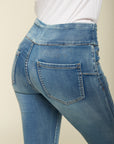 Toxik3 pantalon jean jogg denim super stretch taille haute à enfiler