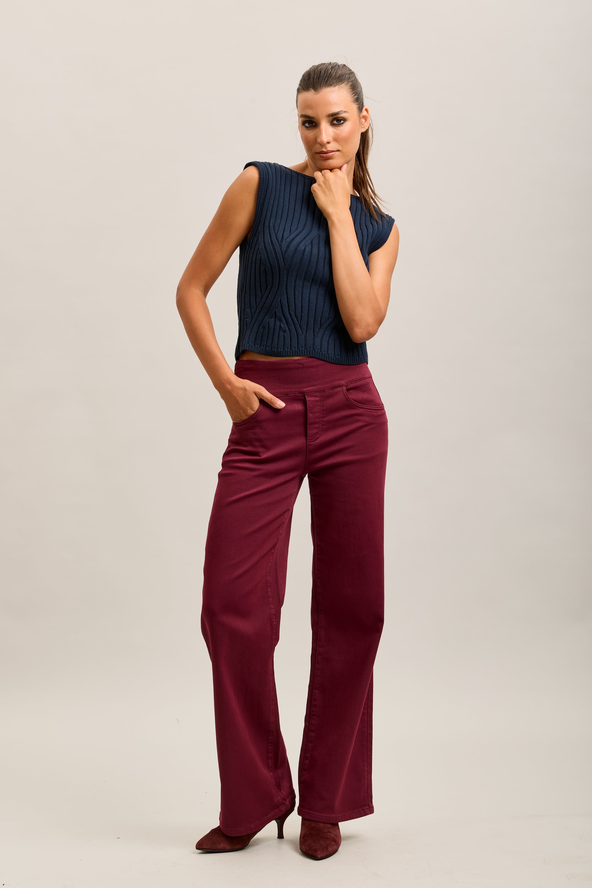 Pantalones jogger Toxik3 de denim elástico Tamaño alto tirón