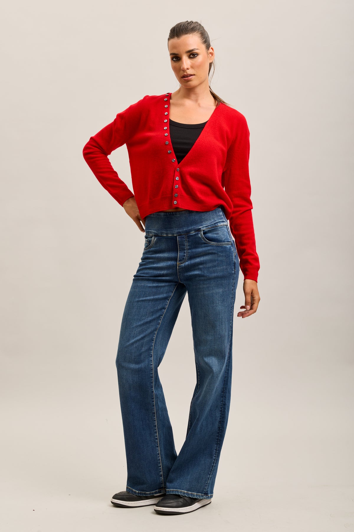 Pantalones jogger Toxik3 de denim elástico Tamaño alto tirón