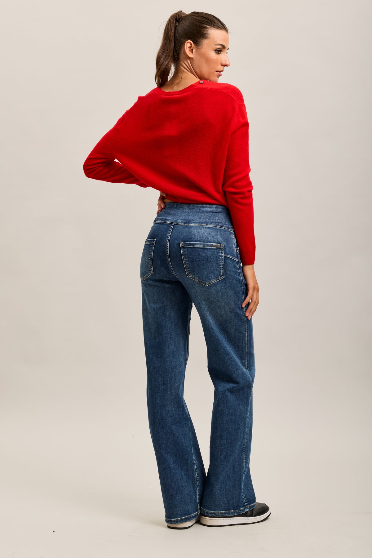 Pantalones jogger Toxik3 de denim elástico Tamaño alto tirón