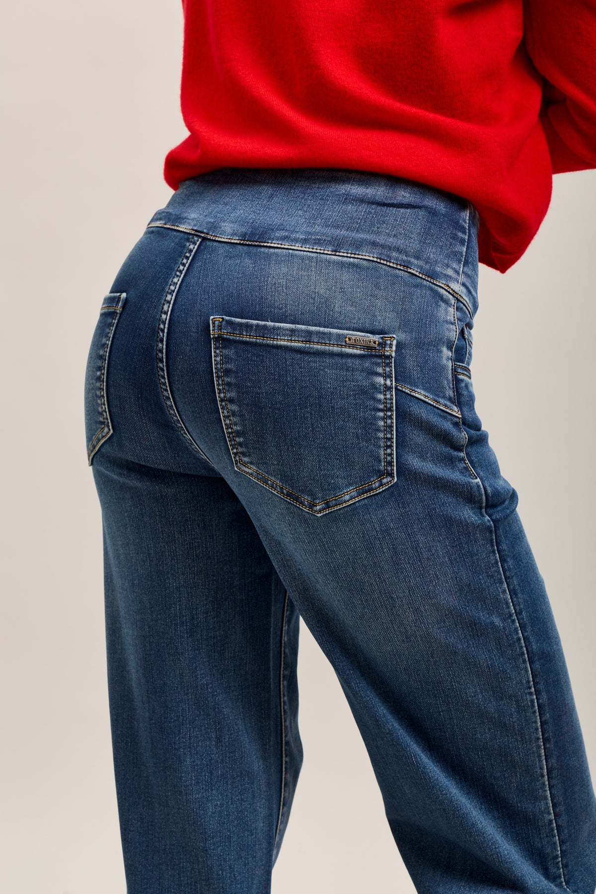 Pantalones jogger Toxik3 de denim elástico Tamaño alto tirón