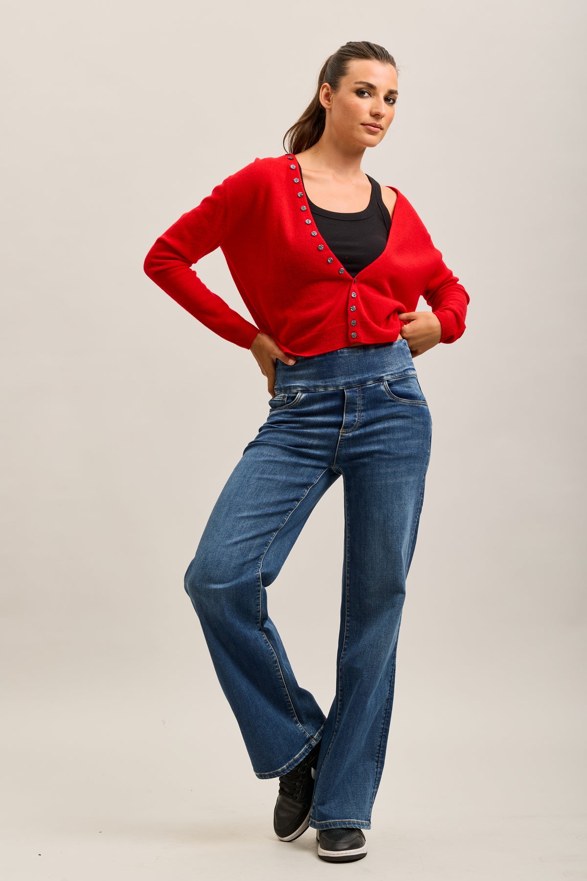 Pantalones jogger Toxik3 de denim elástico Tamaño alto tirón