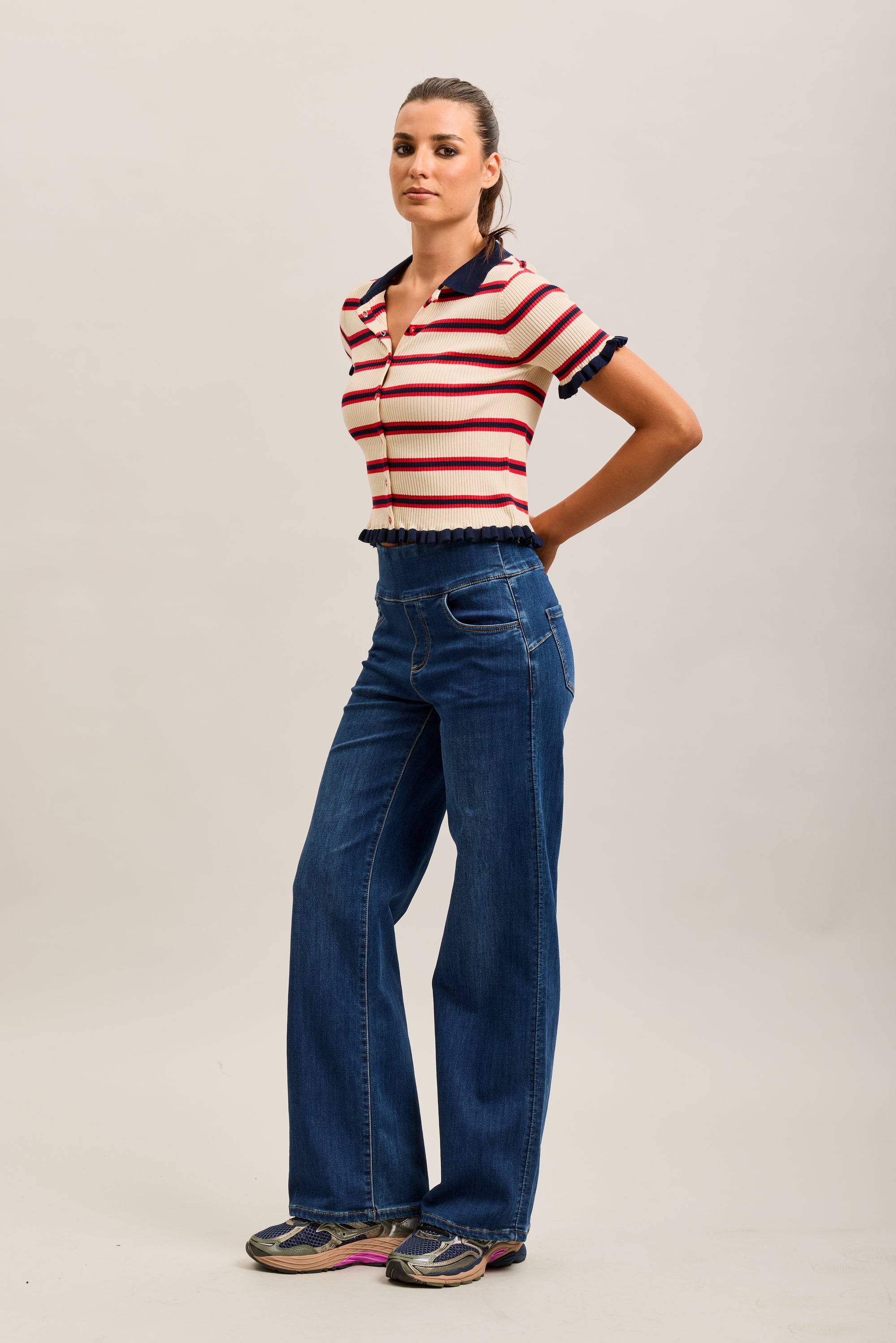 Pantalones jogger Toxik3 de denim elástico Tamaño alto tirón