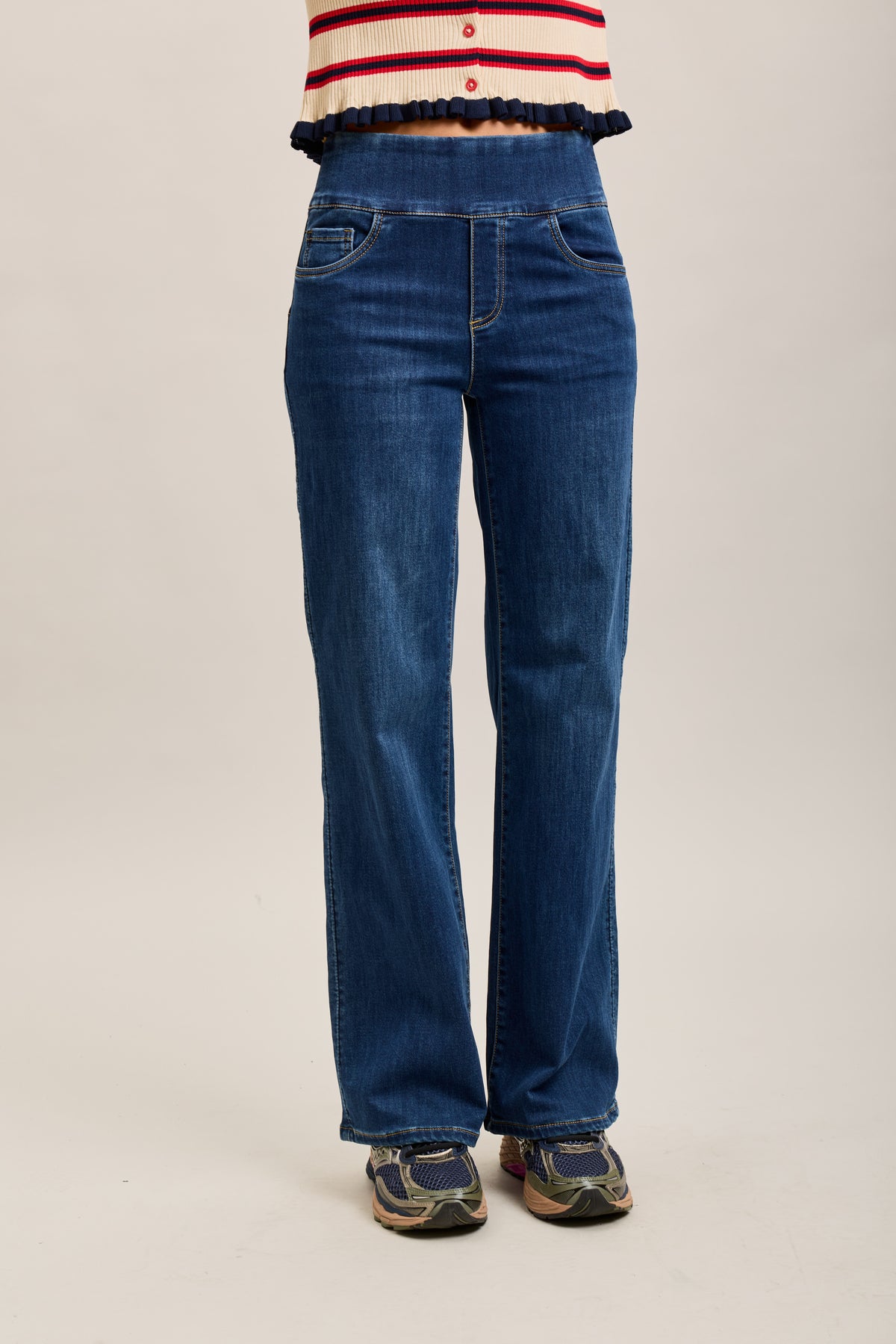 Pantalones jogger Toxik3 de denim elástico Tamaño alto tirón