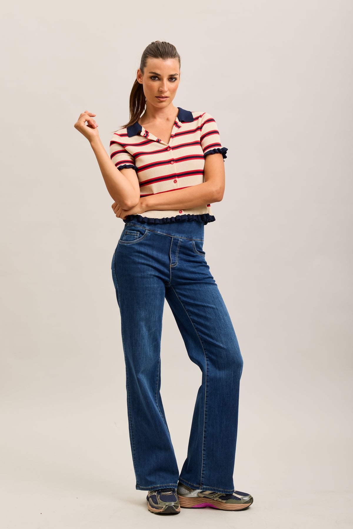 Pantalones jogger Toxik3 de denim elástico Tamaño alto tirón