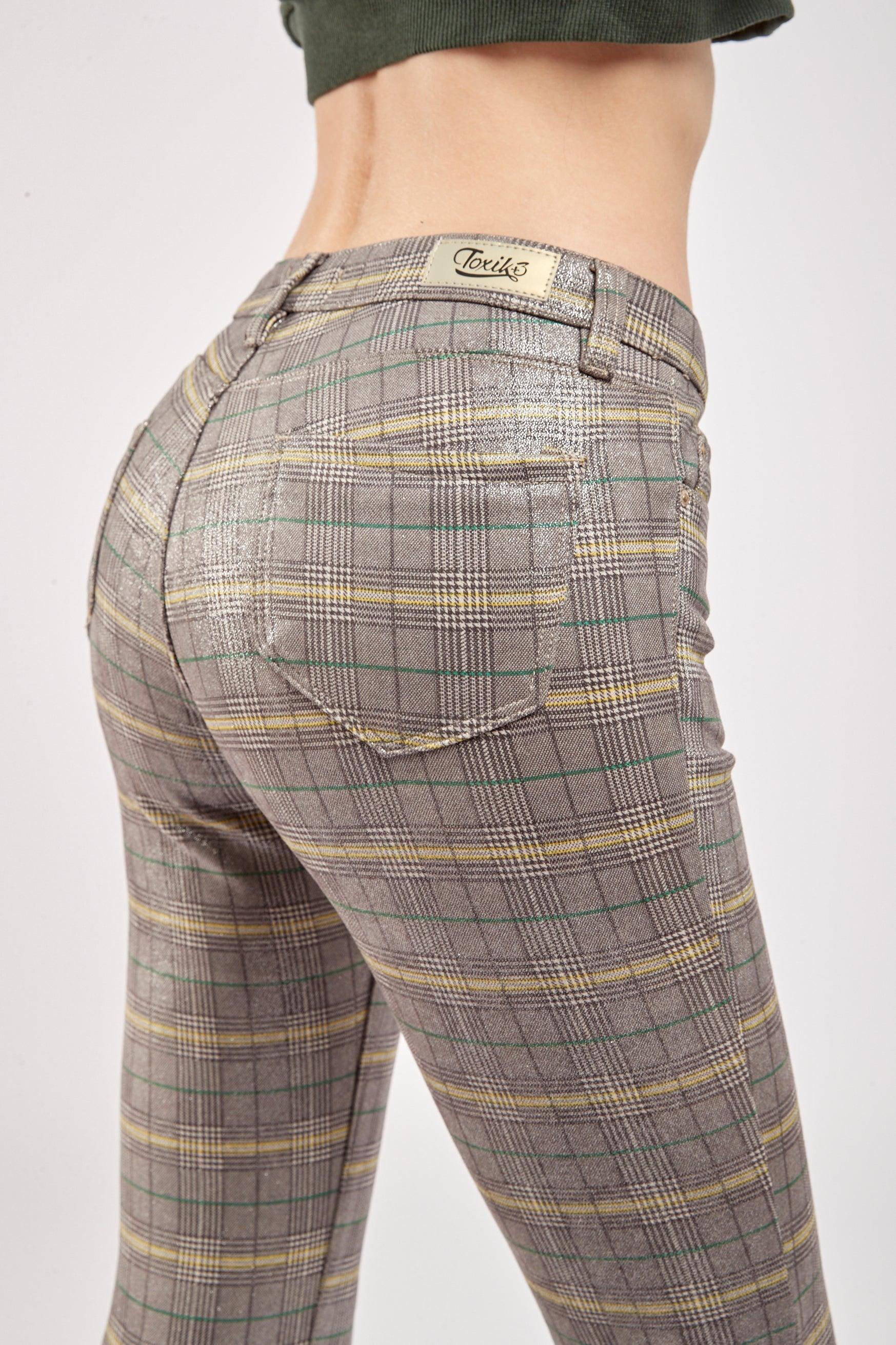Pantalon carreaux brillant - Betany - TOXIK3