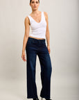 Toxik3 pantalon jean droit denim stretch strass