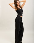 Toxik3 pantalon jean droit denim stretch strass