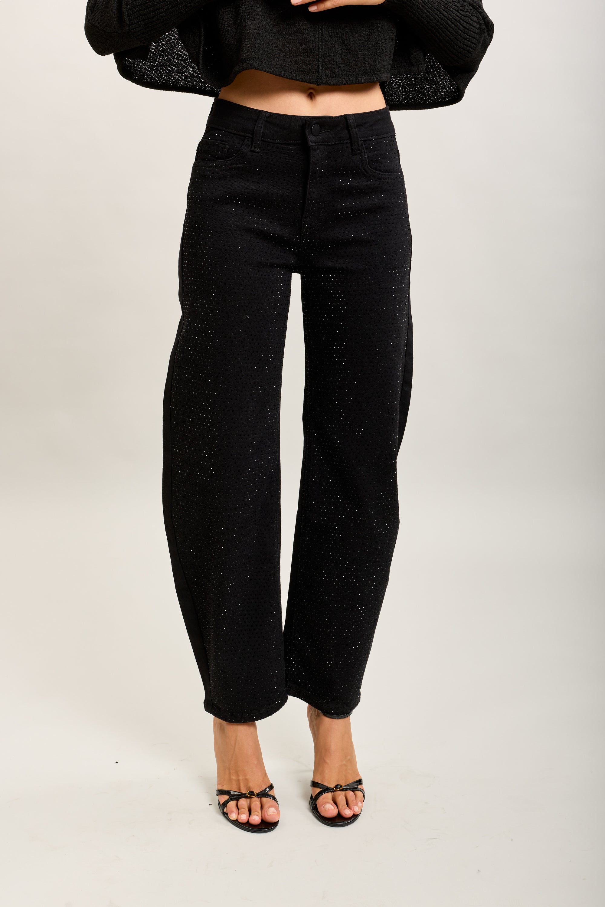 Toxik3 stretch denim balloon jean pants with rhinestones