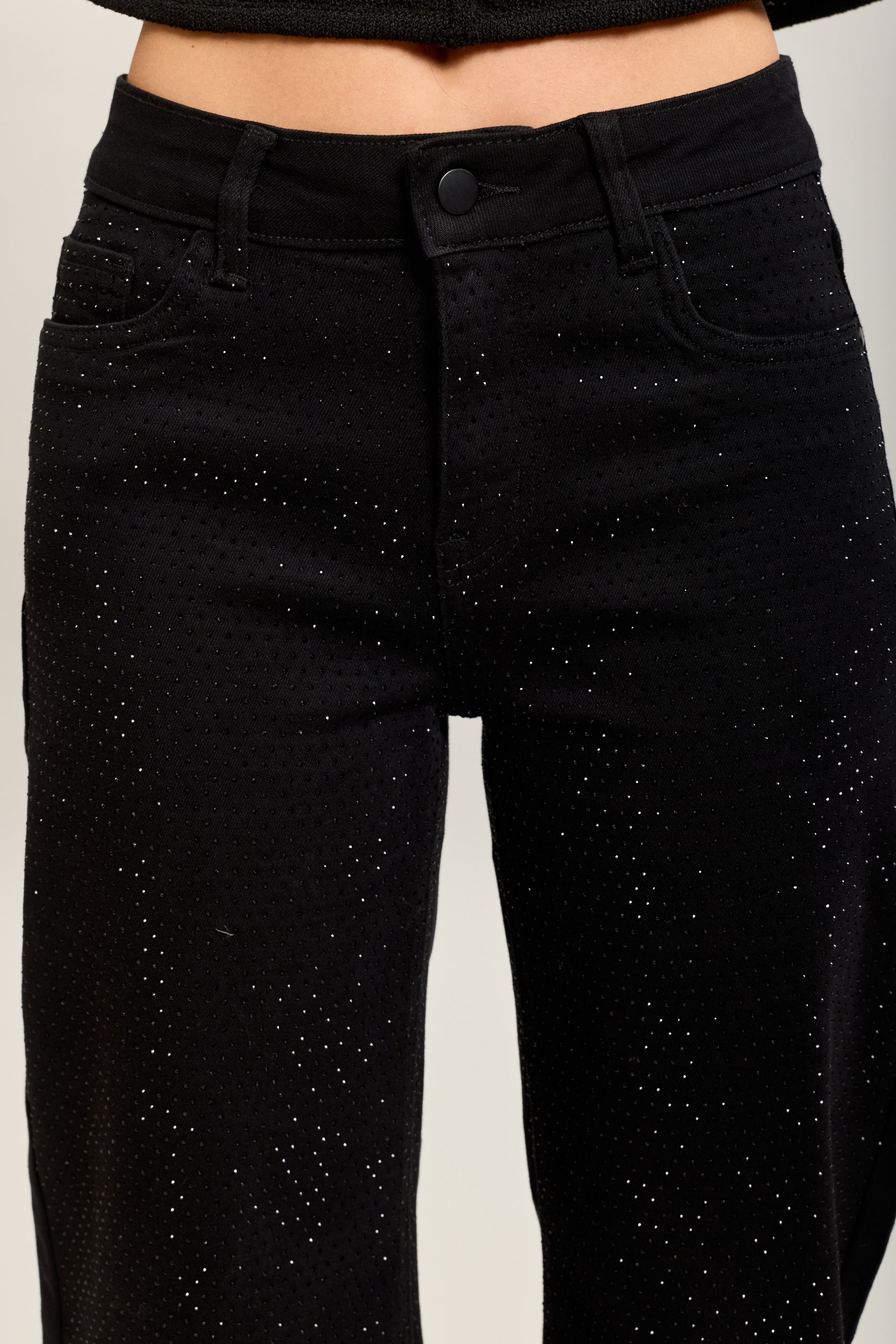 Toxik3 stretch denim balloon jean pants with rhinestones