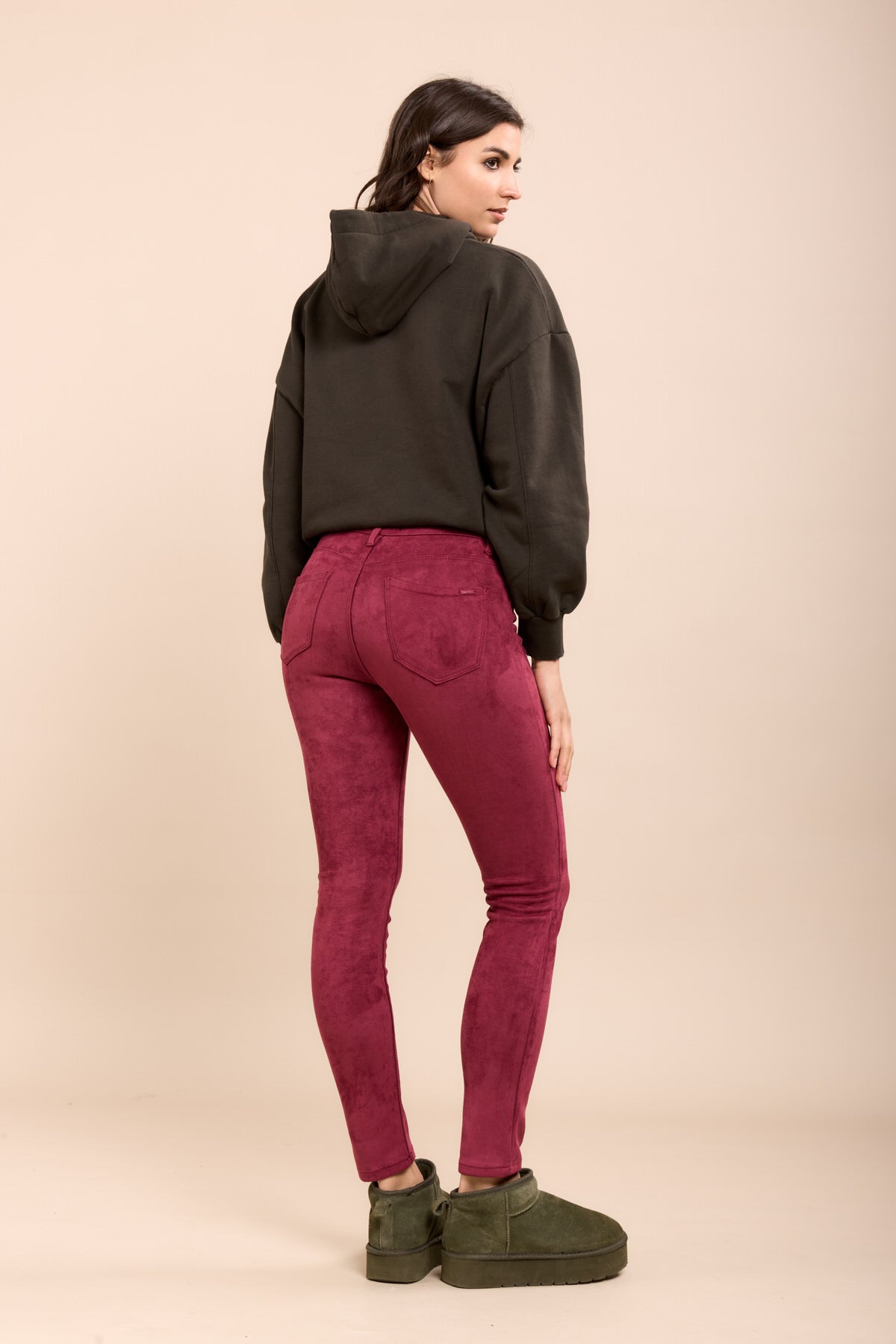Pantalon suédine peau de pêche - Opaline