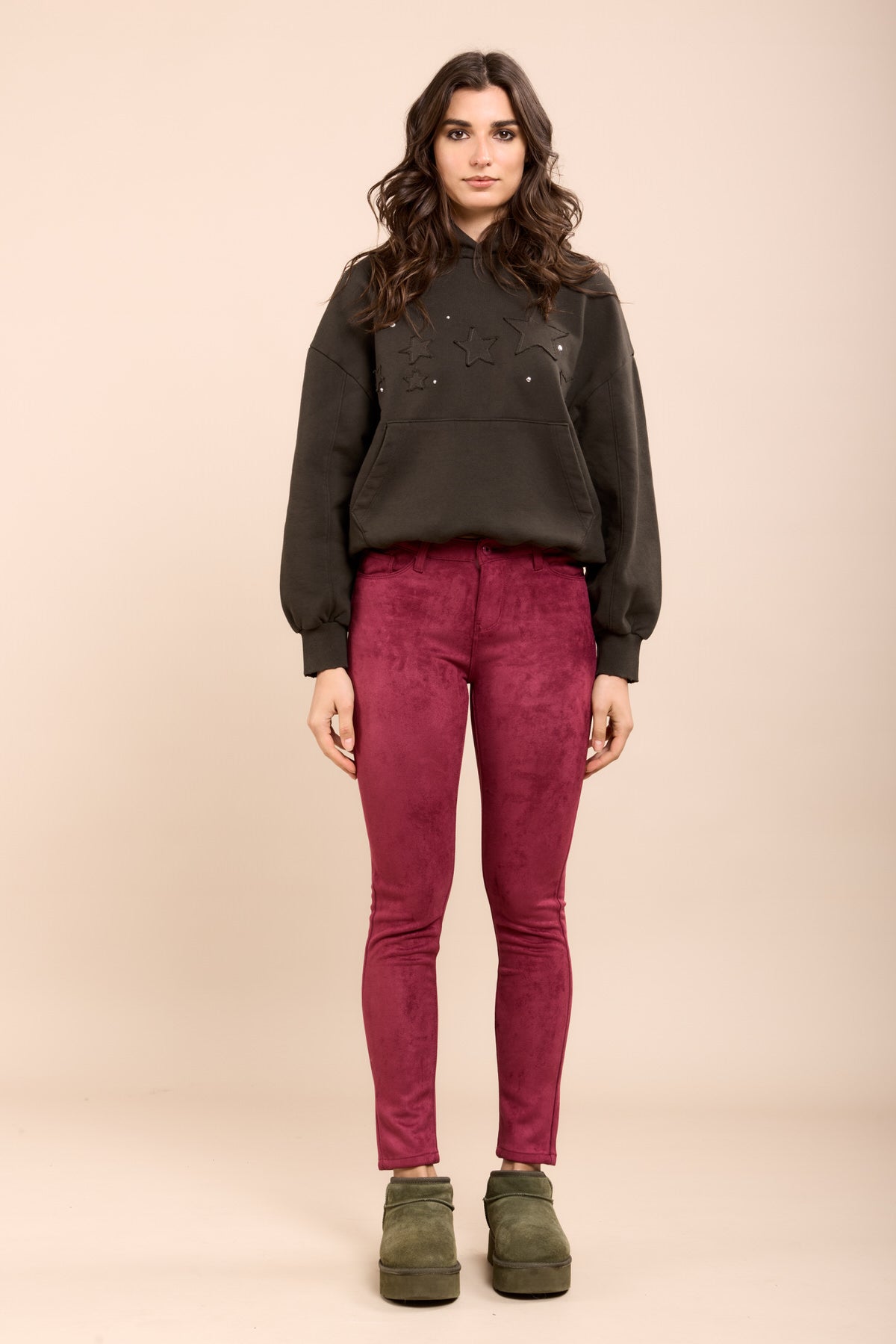 Pantalon suédine peau de pêche - Opaline