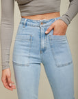 Jean taille haute poche plaqué - Lexy