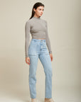 High -waisted jeans plated pocket - Lexy