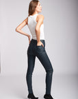 High waist coated pants - Jade